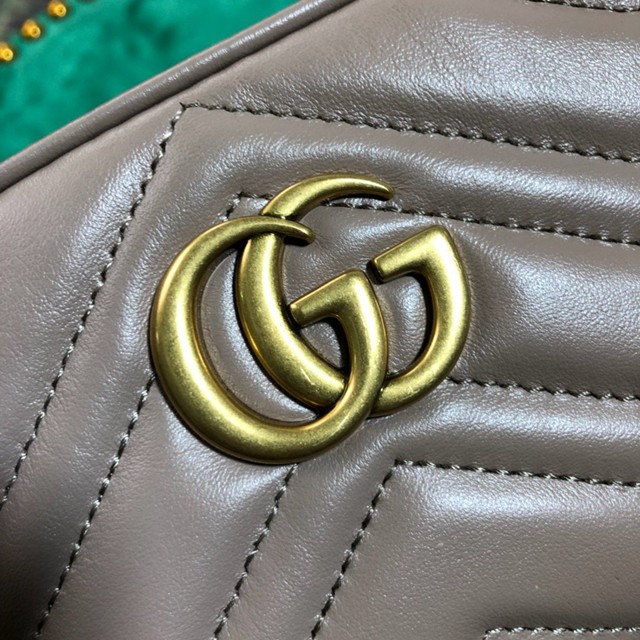 Gucci經典款女包 546581 古馳GG Marmont系列 Gucci全新迷你奶茶色風琴包  gqy2442